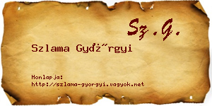 Szlama Györgyi névjegykártya